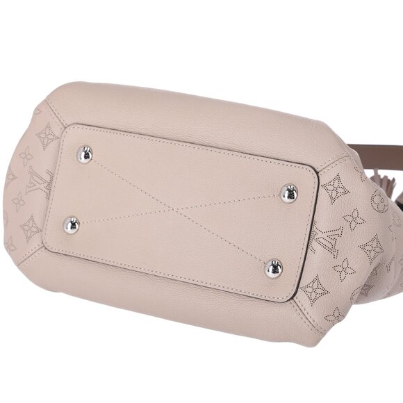 Louis Vuitton Haumea Mahina Satchel Handbag M55031 Galet Grey Leather Tassel - Picture 13 of 17